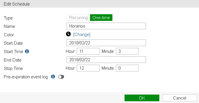 creacion de horarios de equipos fortigate 4