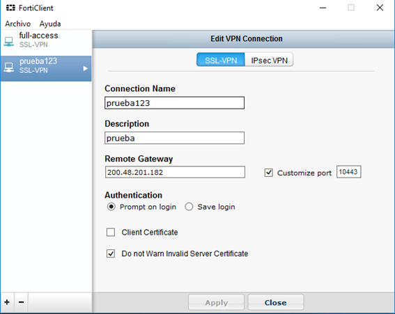 ssl vpn forticlient windows 9