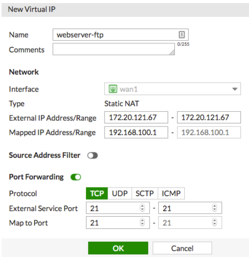 uso de direcciones ip virtuales para configurar el reenvio de puertos 3