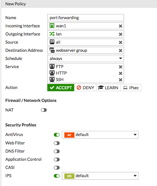 uso de direcciones ip virtuales para configurar el reenvio de puertos 6